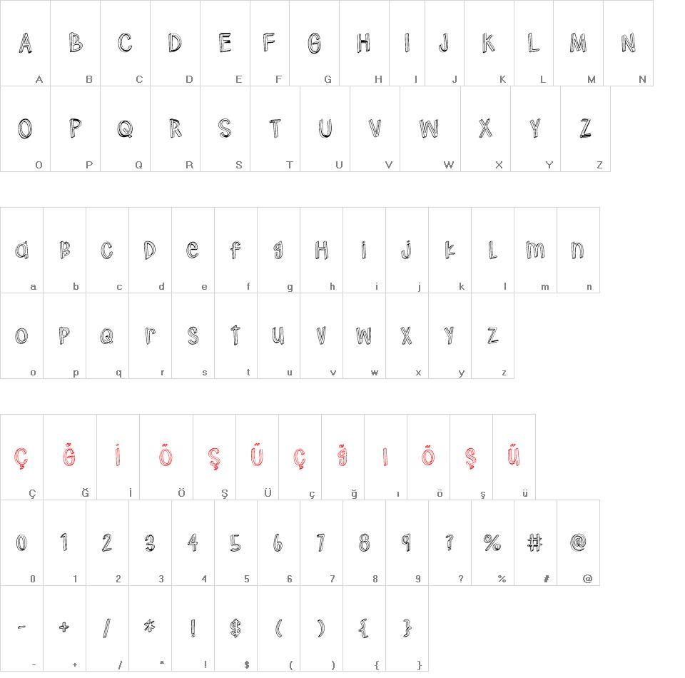 Hodgepodgery 3D font